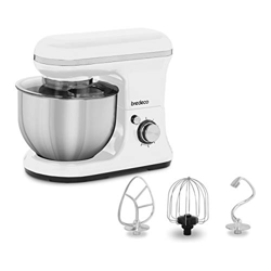 bredeco Robot da Cucina Mixer Planetaria BCPM-1200S (1.200 W, 230 V, Sistema planetario, 6 Velocità, 5 litri, Ø 23 cm, Argento) en oferta