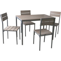 Set Tavolo e 4 sedie da Pranzo in MDF colore sonoma Tavolo 110x70 h.75cm Sedie 40x46 h.86,5cm Struttura in Metallo en oferta