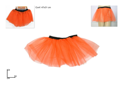 Gonnellino In Tulle Per Bimba Arancione 24X50Cm Halloween Decorazioni en oferta