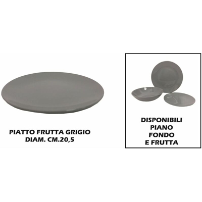 Bighouse It - PIATTO CERAMICA FRUTTA CM.20 GRIGIO