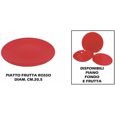 Bighouse It - PIATTO CERAMICA FRUTTA CM.20 ROSSO