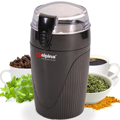 Bakaji - Macina Caffe Macinino Elettrico Spezie Legumi Macinacaffe Lame Acciaio Inox 90W