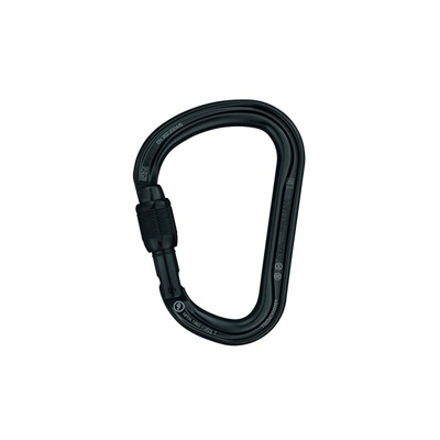 PETZL M36A SLN William - Moschettone in Alluminio, Asimmetrico, di Grande capacit?, Tipo con bloccaggio a Vite, Colore: Nero