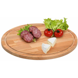 Bakaji - Tagliere Rotondo Piatto Vassoio in Legno di Faggio Diametro 25cm Salumi Formaggi en oferta