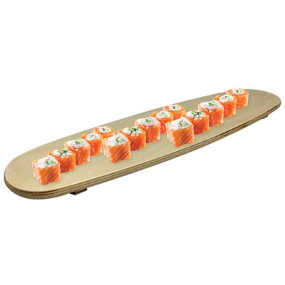 Bakaji - Tagliere Ovale 52x14cm in Legno Multistrato Con Piedini Sushi Salumi Formaggi