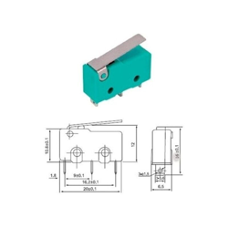 Micro switch pulsante 10A con leva 3 mini faston ferri en oferta