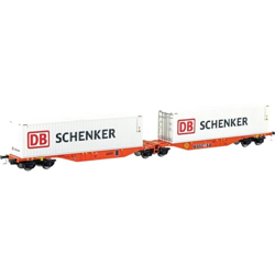 Carrello porta container H0 Sgggmrss 90 Wascosa arancione 2x DB Schenker Mehano 58957 en oferta