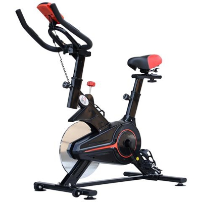 Cyclette Per Allenamento Aerobico Con Display Lcd, Nero E Rosso