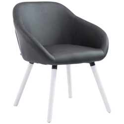 Sedia Visitatore Design Hamburg - Poltroncina Imbottita Soggiorno in Similpelle con Braccioli I Sedia Riunioni 4 Gambe in Legno I Sedia Conferenza Portata Max 150kg Nero Bianco (Rovere) en oferta