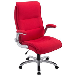 Sedia Ufficio XXL Villach in Tessuto I Poltrona Studio con Braccioli Reclinabili I Poltrona Ergonomica Regolabile con Portata 150 kg Rosso en oferta