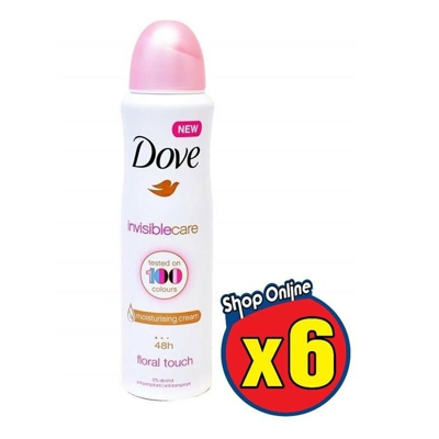 6 DEO SPRAY DEODORANTE 150ML INVISIBLE DRY - Dove