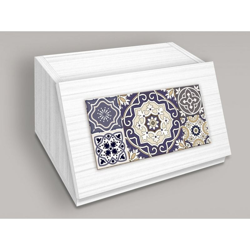 Lupia Portapane Con Decoro Mosaico Bianco In Legno Azulejos Blue en oferta