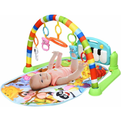 Costway - Tappetino da Gioco per Bambini, Palestrina Neonato Baby Gym, Calcia Pianoforte con Musica, Specchio e Arco Giochi Inclusi, Multicolore en oferta