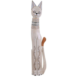 Gatto legno decori bianco nero características