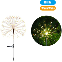 90LEDs caldi stringhe di luce bianca interposte fuochi d'artificio solari artificio luci effetto prato modello incontra IP65 doppia lampada 600 mA precio