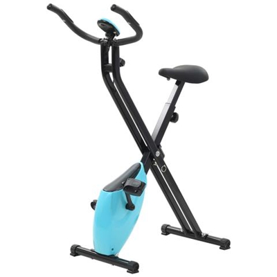 Cyclette Magnetica Pieghevole X-Bike con Misurazione del Polso Nero e Blu