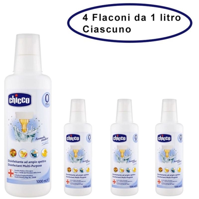 disinfettante igienizzante multiuso 4 flaconi da 1 litro ciascuno - Chicco