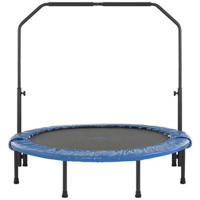 Mini Trampolino Tappeto Elastico da 122 cm per Fitness, Allenamento, Palestra, Interno Pieghevole con Corrimano