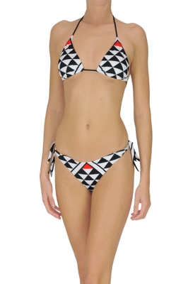 Optical print triangle bikini