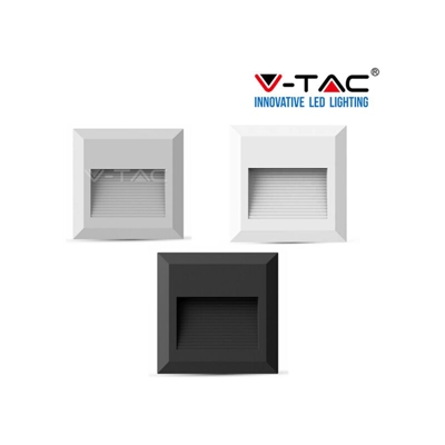 S-dshop - V-TAC SEGNAPASSO LAMPADA FARETTO FARO LED ESTERNO VT-1152 2W=10W 60LM-freddo-BIANCO