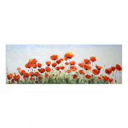 Quadro dipinto papaveri cm 50x 150 x 4 spessore en oferta