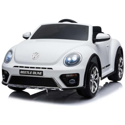 Auto Elettrica Per Bambini Volkswagen The Beetle Bianca R / c 12v Luci E Suoni, Radio Fm, Bluetooth en oferta