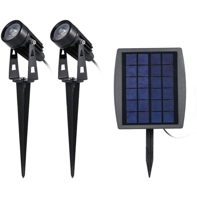 Luce solare plug-in 2LED, pannello solare in polisilicio, bianco puro