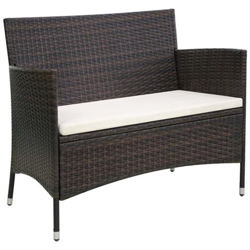 Panchina da Giardino 106 cm in Polyrattan Marrone precio