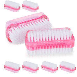 Spazzola per Unghie, Set da 8 Spazzoline a Doppia Faccia, Setole Dure, Plastica, 3,5x8,5x5cm, rosa en oferta