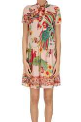 Printed silk dress en oferta