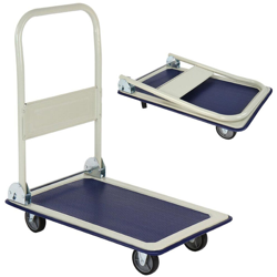 Carrello Portapacchi Pieghevole Portatutto 4 Ruote a Pianale Portata 150Kg BLU precio