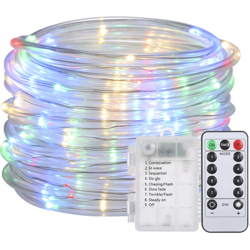 12 m / 39,4 piedi 7,2 W 12 LED luci stringa tubo dell'acqua alimentato a batteria con telecomando 8 modalita effetto luce IP65 impermeabile,luci precio