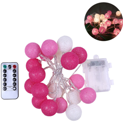 BZ124 8 Funzione 2LED Cotton Ball Battery Box Light String,rosa - rosa características