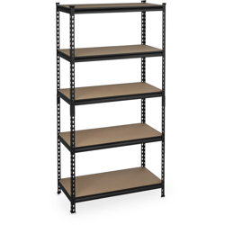 Scaffali in Metallo, Scaffalatura a Incastro, Portata 1800kg, 183x91x46 cm, 5 Ripiani, Garage e Dispensa, Nero en oferta