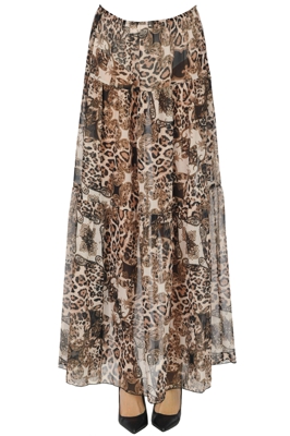 Animal print long skirt