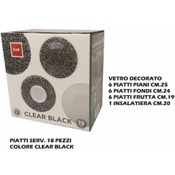 Piatti Serv. 19Pz. Opal Clear Black en oferta