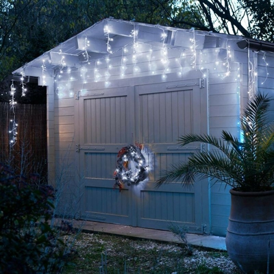 Blachère Illumination - Tenda sfarfallio LED per esterni 5 mx 1,5 m Effetto digitale bianco freddo