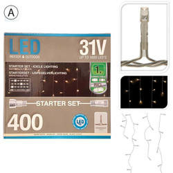 Luci Di Natale 500 Stalattiti Led Colore Bianco Caldo Mt 5 Addobbi Albero características