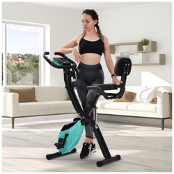 X-bike, Cyclette Magnetica Pieghevole, Cyclette Per Allenamento Cardio Indoor Cycling Con Training Computer E Fasce Di Espansione, Tiffany Blu en oferta