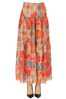 Printed long skirt