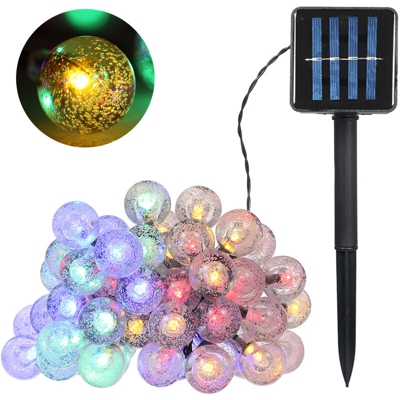 Catena luminosa a sfera a bolle solari 5 luci lunghezza totale 7 m IP65 impermeabile,Luci colorate - Luci colorate