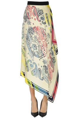 Printed silk skirt