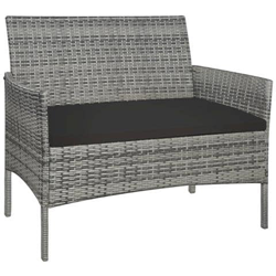 Panchina da Giardino 105 cm in Polyrattan Grigio precio