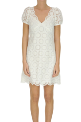 Embellished sangallo lace dress en oferta