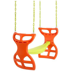 Sedile a 2 Posti per Altalena per Bambini Seduta per 2 Bimbi Accessori da Giardino Arancione e Giallo en oferta