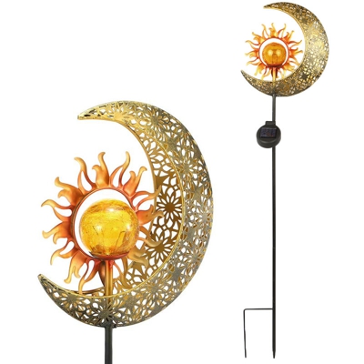 Solar Moon Sun Ground Plug Light