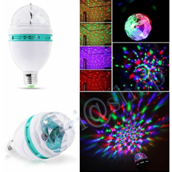 Each - Lampadina 3 Led Sfera Rgb Multicolore .faro Lampada Rotante Automatica 3w E27 precio