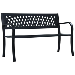 Panchina Da Giardino 125 Cm Nera In Acciaio en oferta