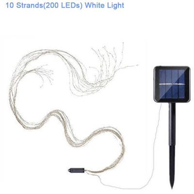 Strand 10 (200 LED) colonna di tubi recinzione solare giardino luci esterne impermeabili vacanza decorative con i pannelli solari interposti 8