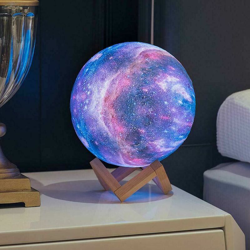 Lampada Sfera Forma Di Luna 3d .led Rgb Colori Galaxy Touch Telecomando características